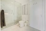 Oversized, tiled walk-in shower